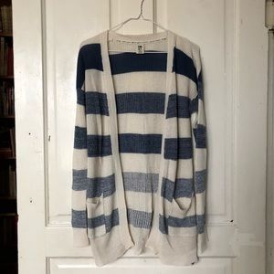 ROXY Striped Duster Open Cardigan Small NWOT